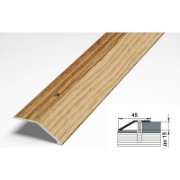 Порог разноуровневый алюминиевый (45 мм; 0.9 м; декоративный; дуб универсал) Лука 00000001327