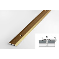 Порог прямой алюминиевый (25 мм; 0.9 м; декоративный; бронза) Лука 00000001348