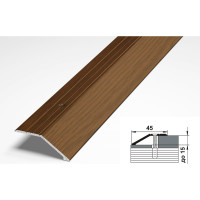 Порог разноуровневый алюминиевый (45 мм; 0.9 м; декоративный; дуб темный) Лука 00000001330