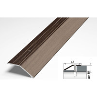 Порог разноуровневый алюминиевый (45 мм; 0.9 м; декоративный; дуб мокко) Лука УТ000002699