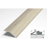 Порог разноуровневый алюминиевый (45 мм; 0.9 м; декоративный; клен беленый) Лука 00000002318