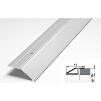 Порог разноуровневый алюминиевый (45 мм; 0.9 м; анодированный; серебро) Лука УТ000001757