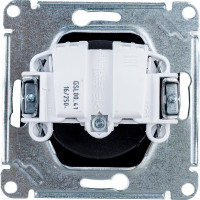 1-местный механизм розетки Systeme Electric скрытой проводки 1модуль Glossa 16А IP20 250В без заземления антрацит GSL000741