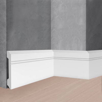 Напольный плинтус Stenopol 107х12х2000 мм под покраску C7105