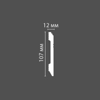 Напольный плинтус Stenopol 107х12х2000 мм под покраску C7105
