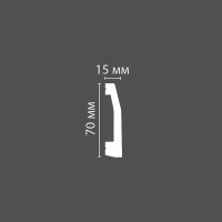 Напольный плинтус Stenopol 70х15х2000 мм УПАК под покраску C7125