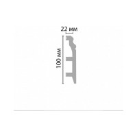 Напольный плинтус Stenopol 100х22х2000 мм под покраску C7232