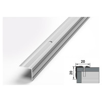 Порог угловой алюминиевый (20х20 мм; 0.9 м; без покрытия) Лука 00000001391