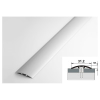 Порог прямой скрытый алюминиевый (31.2 мм; 0.9 м; анодированный; серебро) Лука 00000003242