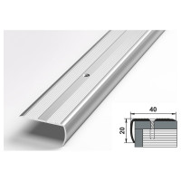 Порог угловой алюминиевый (40х20 мм; 0.9 м; без покрытия) Лука 00000001393