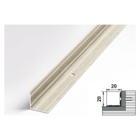 Порог угловой внутренний алюминиевый (20х20 мм; 0.9 м; декоративный; клен беленый) Лука 00000001801
