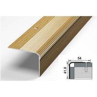 Порог угловой алюминиевый (54х41.8 мм; 0.9 м; декоративный; дуб универсал) Лука 00000002097