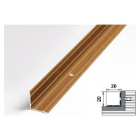 Порог угловой внутренний алюминиевый (20х20 мм; 0.9 м; декоративный; орех) Лука 00000001752