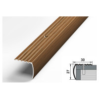 Порог угловой алюминиевый (30х27 мм; 0.9 м; декоративный; дуб темный) Лука 00000002806