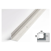 Порог угловой внутренний алюминиевый (20х20 мм; 0.9 м; декоративный; дуб арктик) Лука УТ000002206