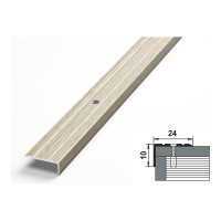 Порог угловой алюминиевый (24х10 мм; 0.9 м; декоративный; дуб беленый) Лука 00000001634
