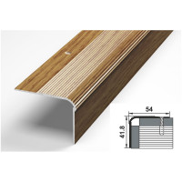 Порог угловой алюминиевый (54х41.8 мм; 0.9 м; декоративный; дуб универсал) Лука 00000001750
