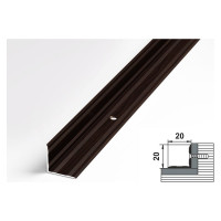 Порог угловой внутренний алюминиевый (20х20 мм; 0.9 м; декоративный; дуб венге) Лука УТ000002714