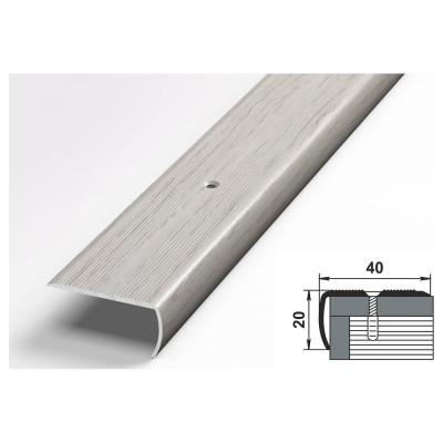 Порог угловой алюминиевый (40х20 мм; 0.9 м; декоративный; дуб арктик) Лука УТ000003149