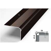 Порог угловой алюминиевый (54х41.8 мм; 0.9 м; декоративный; дуб венге) Лука УТ000002763