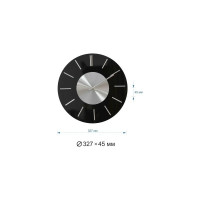 Часы настенные Apeyron круглые, цвет корпуса черный, стекло, Ø32,7см/ GL200923