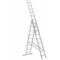 Алюминиевая трехсекционная лестница LadderBel 9 ступеней LS309