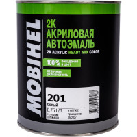 Краска Mobihel 201 Белая 2К, акриловая, банка, 0.75 л 41677802