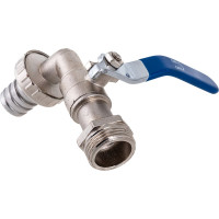 Шаровой кран со штуцером RM 3/4 водоразборный, никелированный, ручка VN-CN34