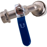 Шаровой кран со штуцером RM 3/4 водоразборный, никелированный, ручка VN-CN34