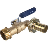 Шаровой кран со штуцером RM 3/4 водоразборный, ручка VN-BY34