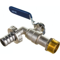 Шаровой кран со штуцером RM 1/2 водоразборный, никелированный, ручка VN-BN12