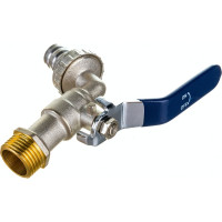 Шаровой кран со штуцером RM 1/2 водоразборный, никелированный, ручка VN-BN12