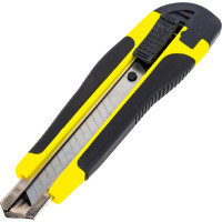 Технический нож FIT 18 мм усиленный прорезиненный, лезвие 15 сегментов 10243