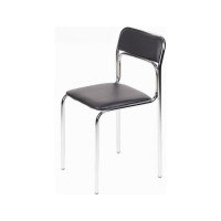 Стул ООО Комус UP_Аскона каркас хром, кожзам, черный Z11 614447