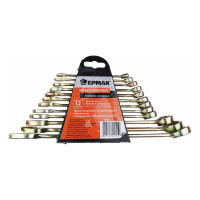 Набор рожково-накидных ключей ЕРМАК 12 предметов, 6-22мм, желтый цинк, 736-080