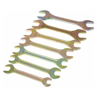 Набор рожковых ключей ЕРМАК 12 предметов, 8x10-30x32мм, желтый цинк, пластик холдер 736-074