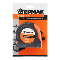 Рулетка ЕРМАК с обрезиненным корпусом, 5мх25мм 658-979