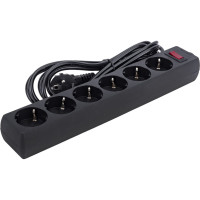 Сетевой фильтр ExeGate SP-6-3B 6евро с заземлением, 3м, выключатель с подсвет, черный 119393