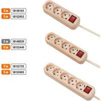 Удлинитель сетевой TDM ELECTRIC с выключателем, 4 розетки, 3 метра, ПВС 3х1мм2 Эко (сосна) 16А 250В SQ1303-2111