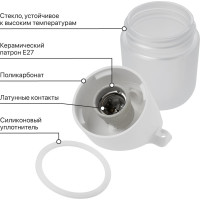 Светильник TDM ELECTRIC НПБ400-1П настенный, наклонный белый, IP54, 60 Вт, поликарбонат, SQ0303-1502