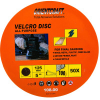 Круг шлифовальный под липучку абразивный (50 шт; Р100; 125 мм) Orientcraft OCV125222100