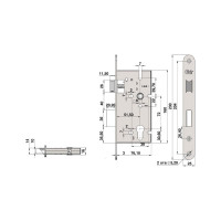 Дверной врезной замок CRIT ЗВ-72/55 04138