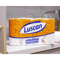 Бумажные полотенца Luscan 2-слойные, белые, 4 рулона по 12.5 метров 317396