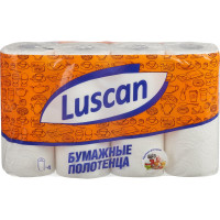Бумажные полотенца Luscan 2-слойные, белые, 4 рулона по 12.5 метров 317396