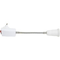 Переходник TDM ELECTRIC вилка-Е27 гибкий, 150мм, с выключателем, белый SQ0335-1012