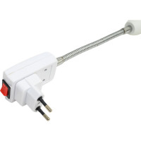 Переходник TDM ELECTRIC вилка-Е27 гибкий, 150мм, с выключателем, белый SQ0335-1012