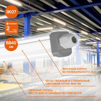 Пылевлагозащищенный светильник LEDVANCE ДСП, ECO CLASS SLIM DP, 57W, 865, 230V, 65, 20X1 4058075169166