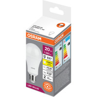 Светодиодная лампа OSRAM, LED, Value, A ,E27, 1600Лм, 20Вт, замена 150Вт, 3000К, теплый белый свет 4058075579293