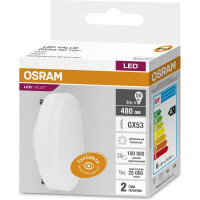 Светодиодная лампа OSRAM LED Value, GX, GX53, 480Лм, 6Вт, замена 50Вт, 4000К, нейтральный белый свет 4058075582002
