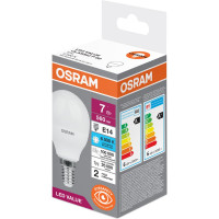 Светодиодная лампа OSRAM LED Value, P, E14, 560Лм, 7Вт, замена 60Вт, 6500К, холодный белый свет 4058075579682
